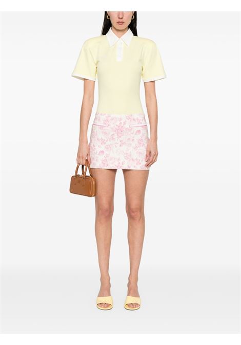 Yellow logo-embroidered polo shirt Rowen rose - women ROWEN ROSE | RRJ111YLLW